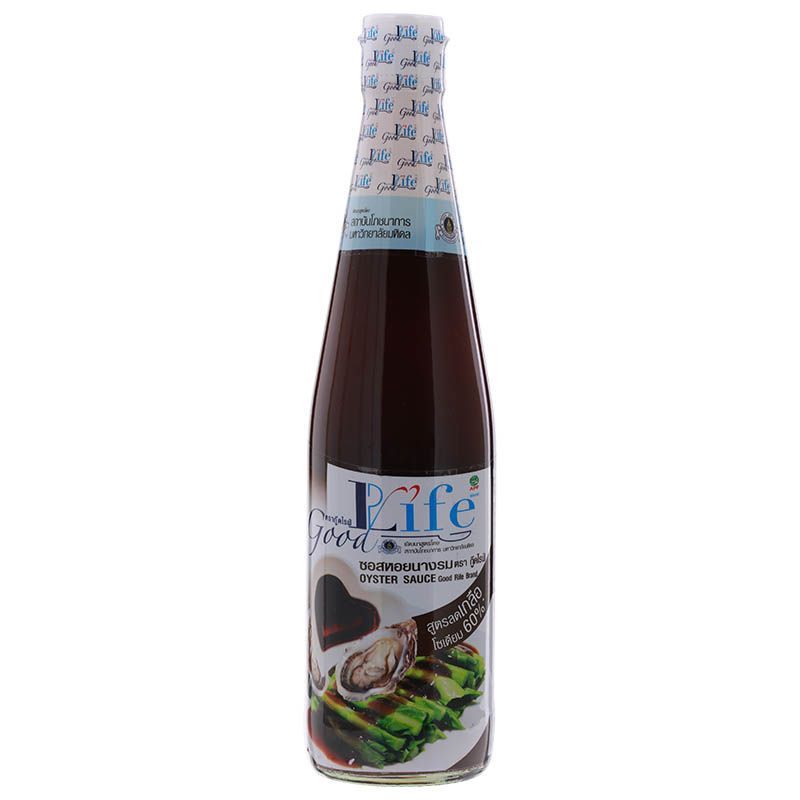 กู๊ดไรฟ์ซอสหอยนางรมสูตรลดโซเดียม 60เปอร์เซ็นต์ 500มล. Good Life Oyster Sauce 500ml [หมายเลขบาร์โค้ด 8850813200713 ]