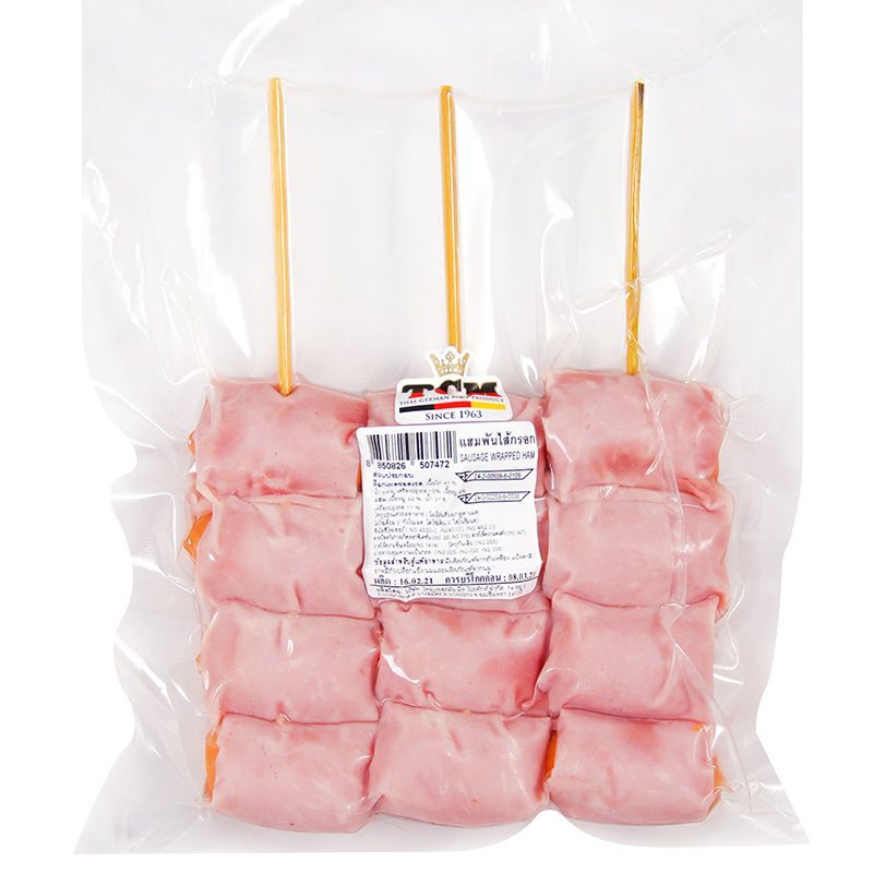 ทีจีเอ็มแฮมพันไส้กรอกค็อกเทล 12ชิ้น TGM Sausage Wrapped Ham 12pcs. [หมายเลขบาร์โค้ด 8850826507472]