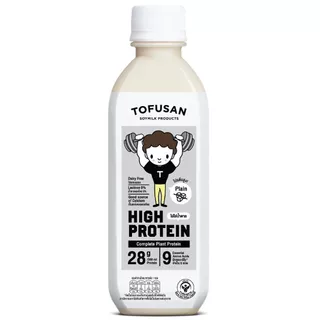 โทฟุซังน้ำนมถั่วเหลืองสูตรโปรตีนสูงน้ำตาล0เปอร์เซ็นต์ 350มล TofusanSoyMilkHighProtien350ml [บาร์โค้ด 8859473100555]