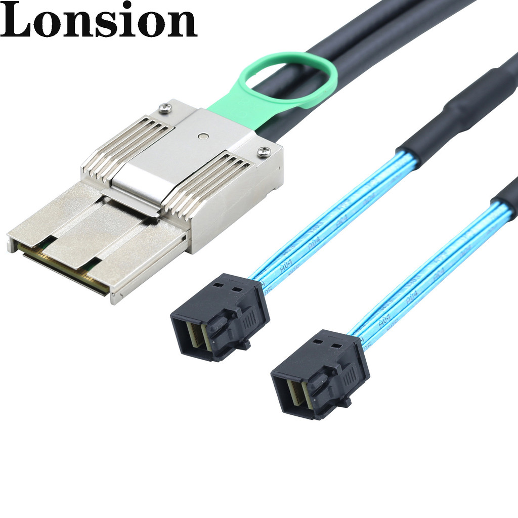 [คลังสินค้าพร้อม] PCIE MINI SAS SFF-8088 8X I/O 68P ถึง 2 HD 8643 4X สายเชื่อมต่อเซิร์ฟเวอร์