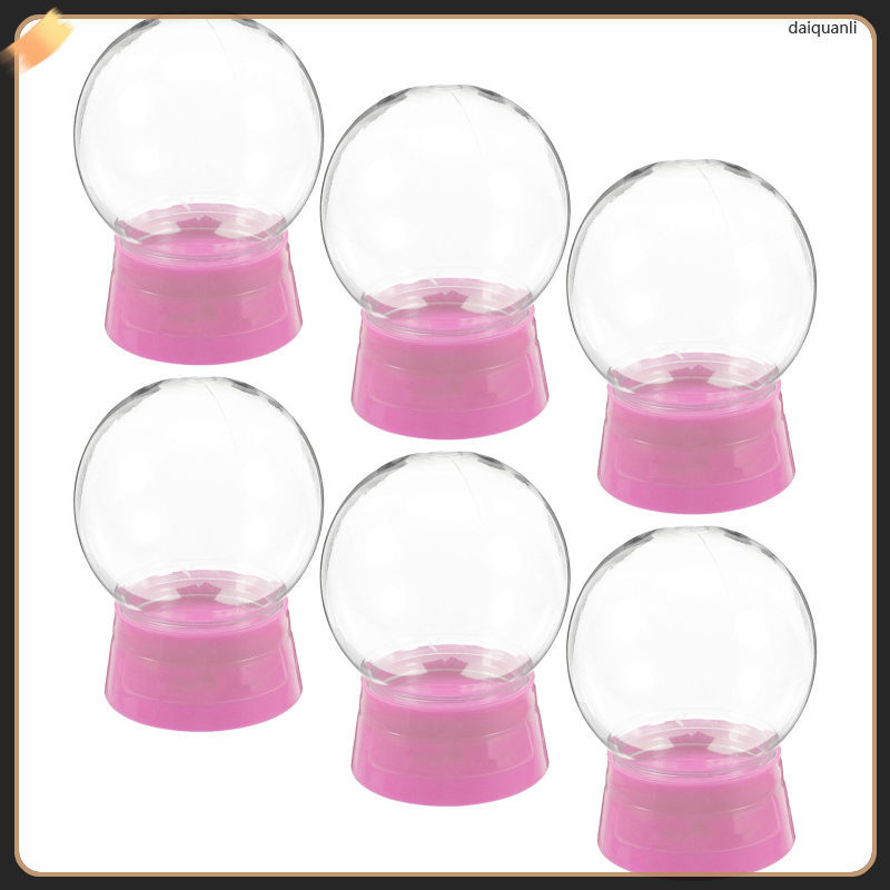 6 ชิ้น Snow Globe 270 ML Globe ที่ว่างเปล่า Snow Globe Fillable จอแสดงผลพลาสติก Globe Jar สกรูหมวกสํ