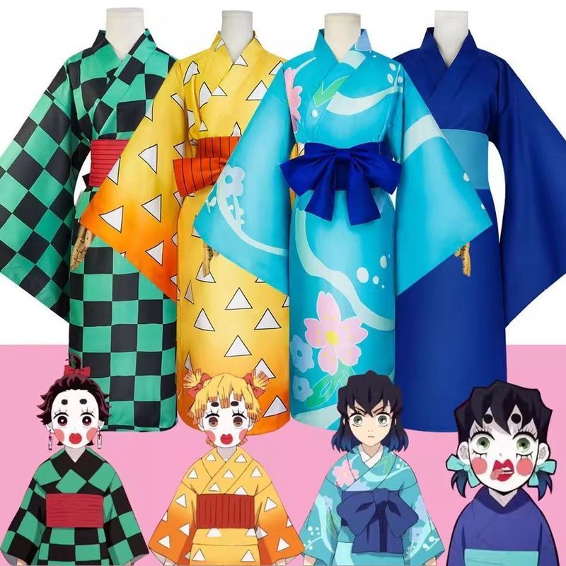 鬼灭之刃花街游郭篇cos服嘴平伊之助/灶门炭治郎/我妻善逸cos服7.3 ดาบพิฆาตอสูร: คิเมทสึ โนะ ไยบะ - ชุดคอสเพลย์จากตอน Flower Quart