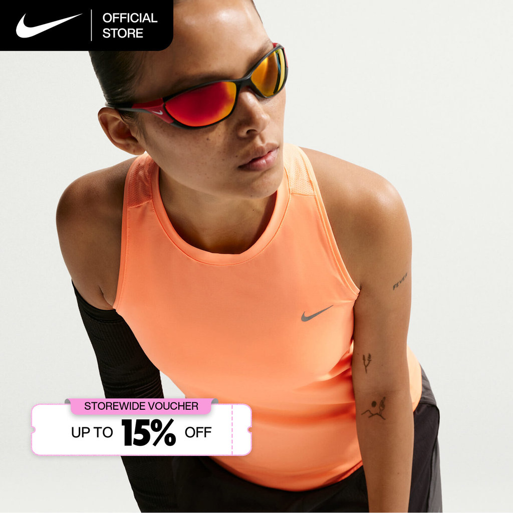 Nike Dri-FIT Women's Swift Running Tank Top - Orange Pulse [HQ0621-852]