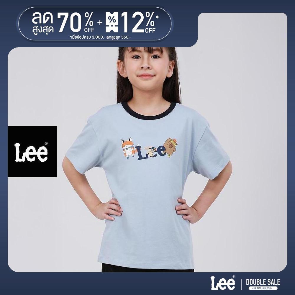LEE KIDS เสื้อยืดแขนสั้นเด็กผู้ชาย / เด็กผู้หญิง คอลเลคชั่น Mini Zoo Regular รุ่น LK S426BTSSN17 ฟ้า