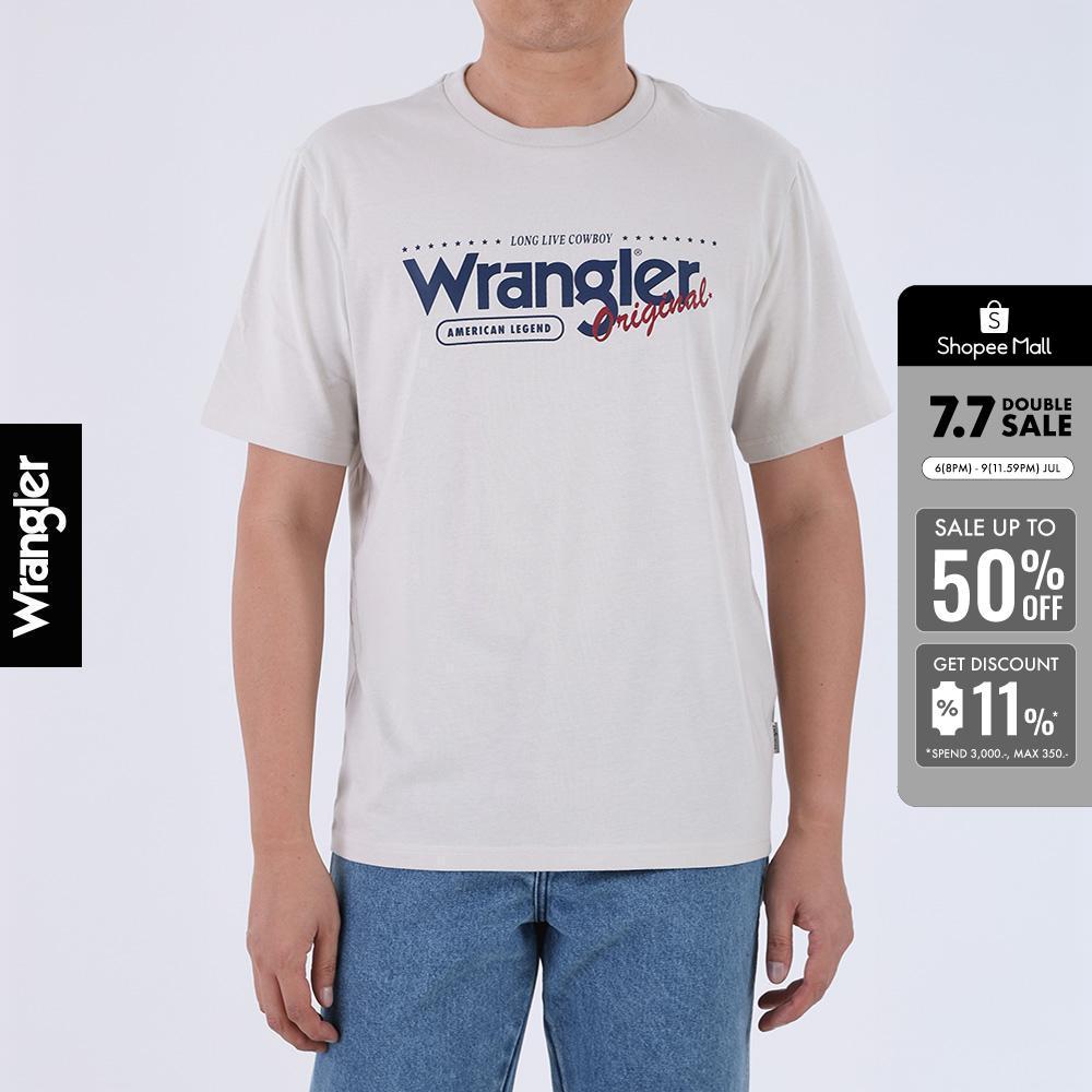 WRANGLER เสื้อยืดแขนสั้นผู้ชาย รุ่น WR S526MTSSF44 สีเบจ