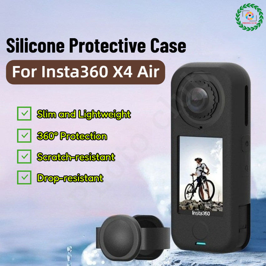 เคสซิลิโคนสําหรับ Insta360 X4 Air / ปลอกซิลิโคนพร้อมฝาปิดเลนส์สําหรับ Insta360 X4 Air