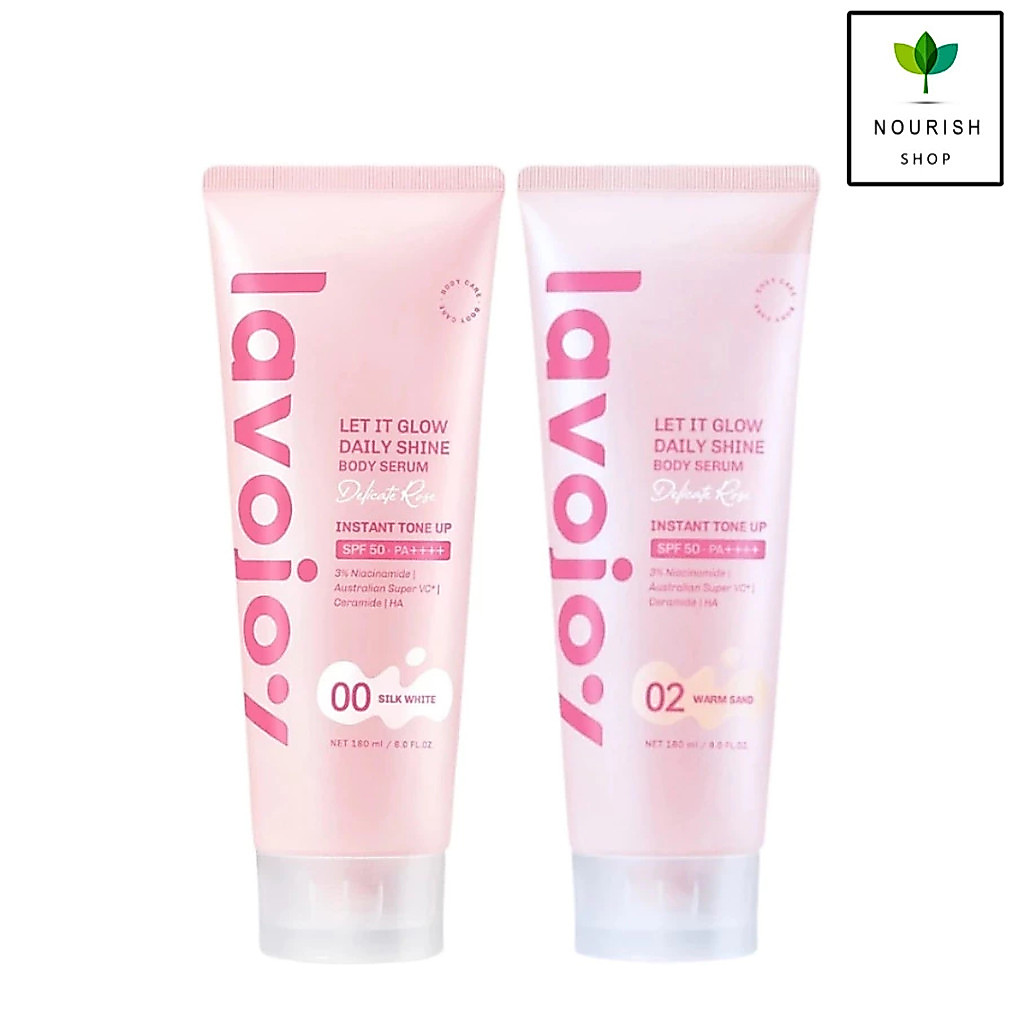 Lavojoy Let It Glow Daily Shine Body Serum ลาโวจอย กันแดด,โทนอัพ ปรับผิวใส เบอร์ 00, 02 SPF50 PA++