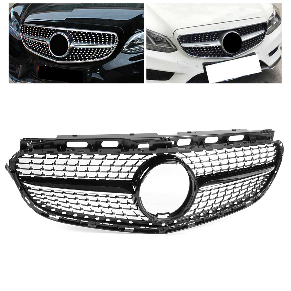 รถกันชนหน้าย่างกระจังหน้าเพชรจัดแต่งทรงผมอุปกรณ์เสริมเหมาะสําหรับ Mercedes Benz W212 13-15