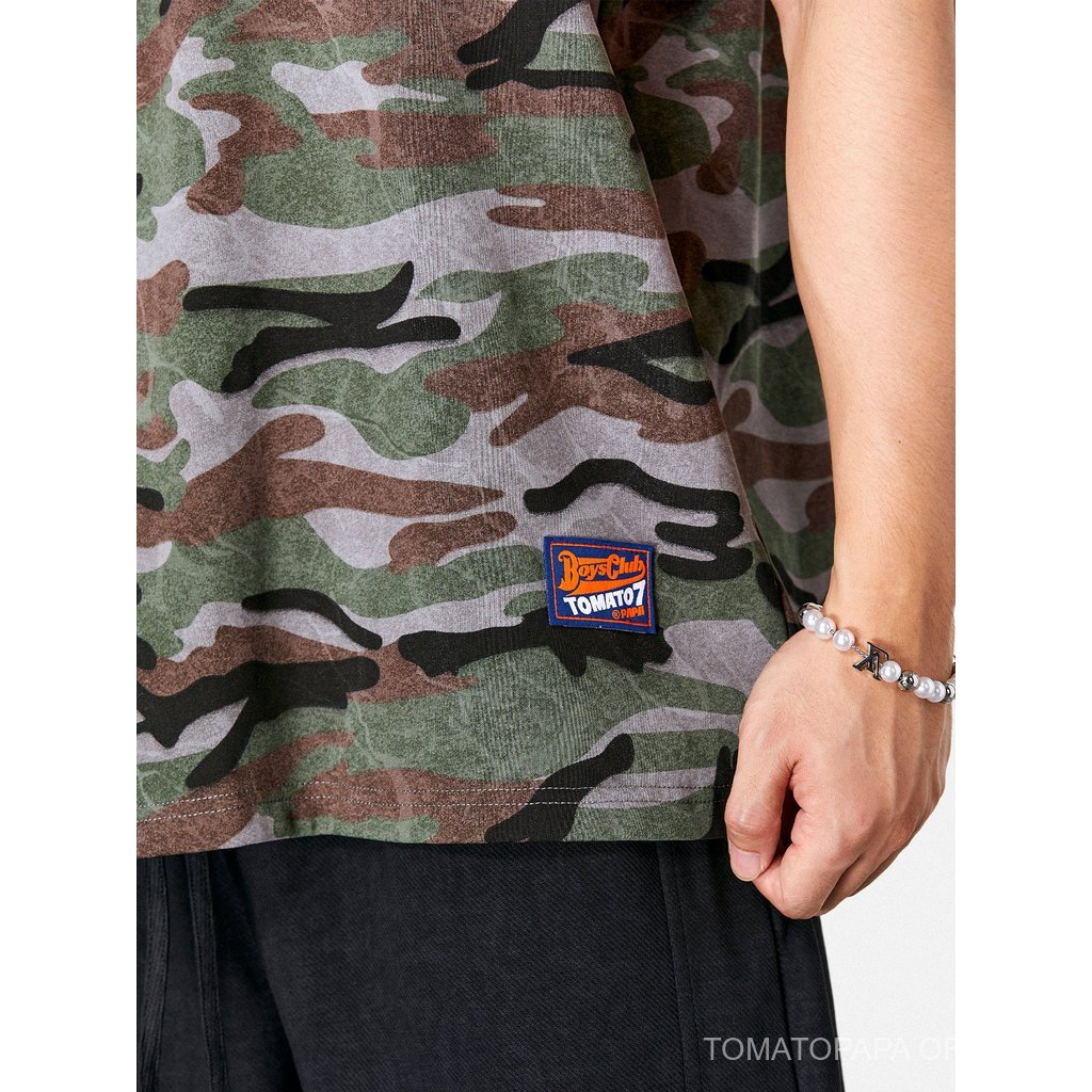 TOMATOPAPA Mens Summer Sports Camouflage Vest-Fitness Sports Sleeve Slim-fit Cotton Sweat Vest Fashion Pullover Loose — صورة 5