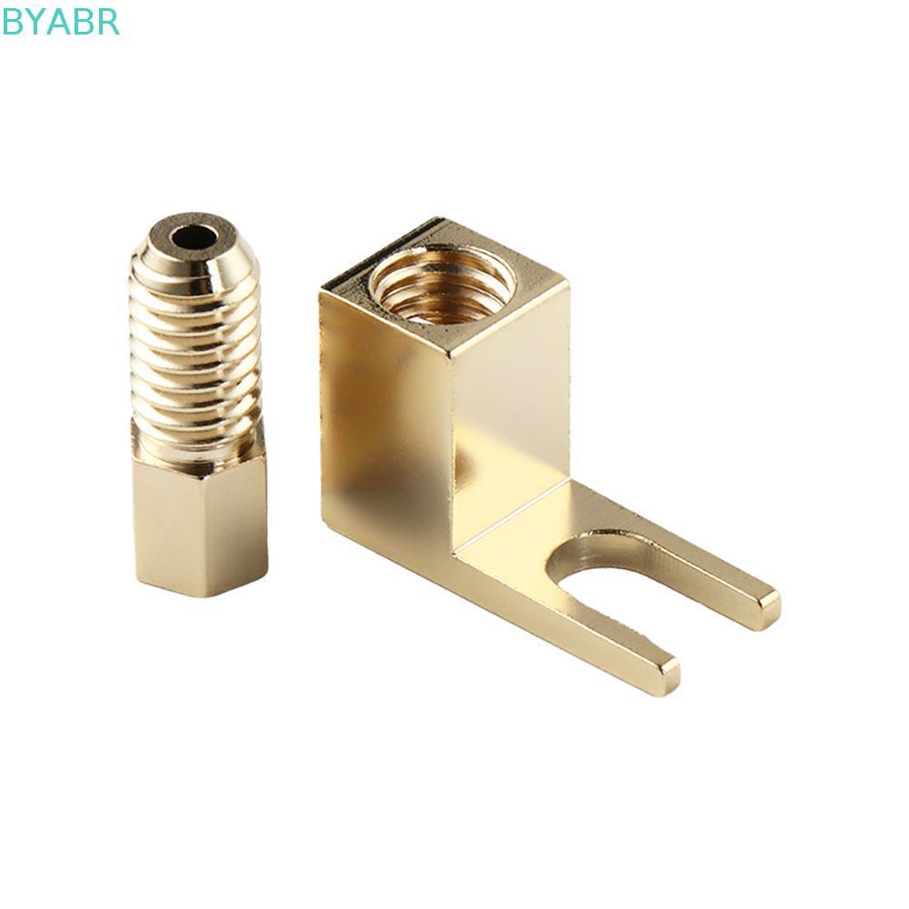 BYABR U Spade Connector Banana Socket Metal Spade Adapter ปลั๊กกล้วย Y Type ปลั๊กขั้วต่อลําโพง