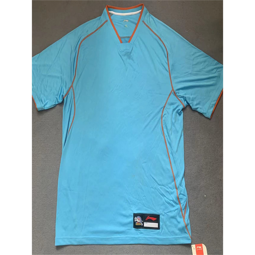 Li Ning ของแท้ผู้ชาย Quick-Drying V คอแขนสั้น CBA Guangsha Sponsoring Sansi ทีมวิ่งตะกร้าครึ่งแขนขนา