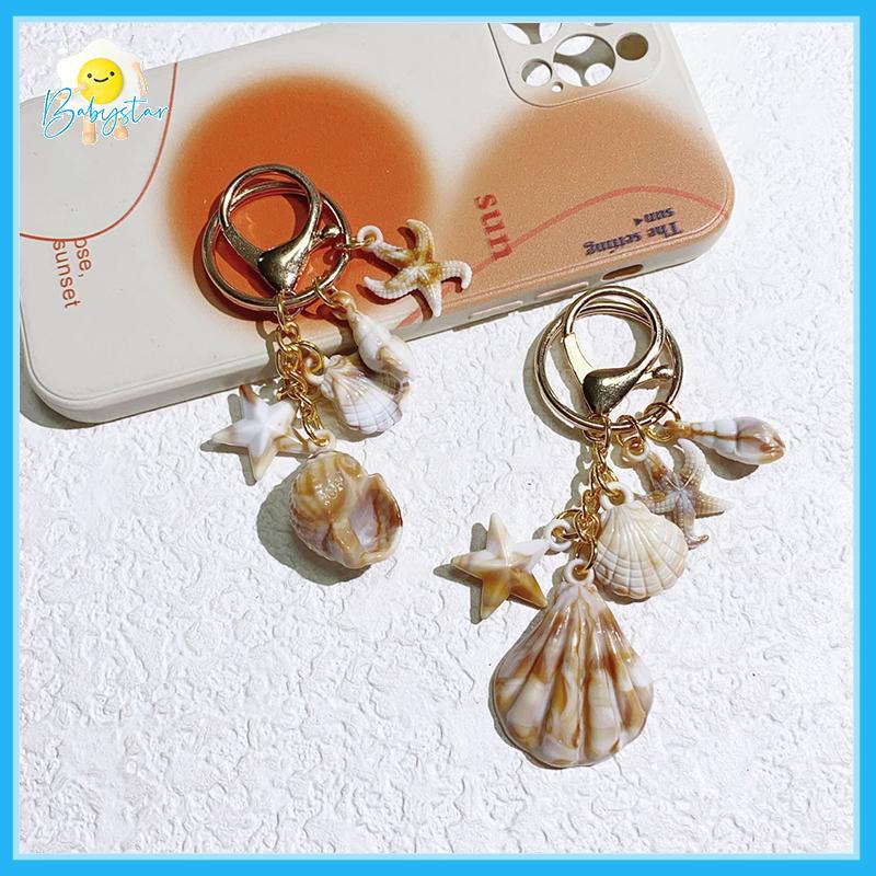 [Inthehot-t] Marine Style Seashell Starfish Keychain Fashion Bag Charms and Car Decoration for Beach