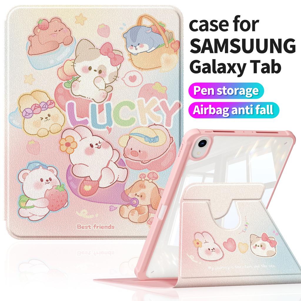 สําหรับเคส Samsung Tab A9+ 11 | หนังพิมพ์ลายสุนทรียศาสตร์เกาหลีให้ความรู้สึก | ทนสิ่งสกปรกและกันกระแ