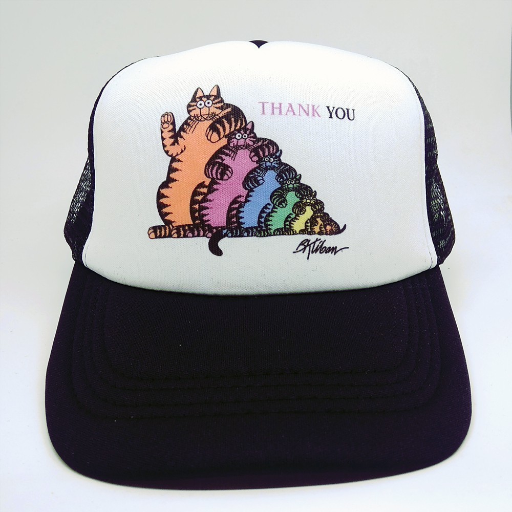 แฟชั่นอ้วน 2026 Cat Thank You Top Vintage Adjustable Trucker Snapback Cap