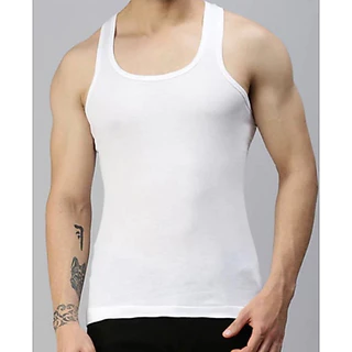 เสื้อกล้ามผู้ชาย LUX COZI 100% COTTON สีขาว *ผ้าไม่บาง* ไม่เหม็นอับ ระบายอากาศได้ดี