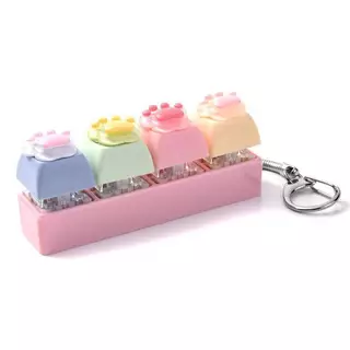 [Smw] แมวน่ารัก Paw Sensory ของเล่นพวงกุญแจ Soft Cli ปุ่มสีพาสเทลสําหรับความเครียดบรรเทาสํานักงานนักเรียนทุกวันใช้ [TH]
