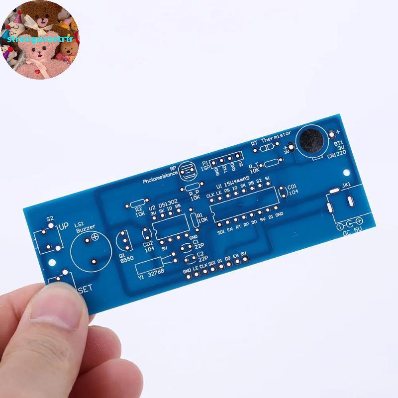 Strongaroetrtr DIY LED Electronic Clo MCU Assembly Kit อุณหภูมิเครื่องวัดอุณหภูมิ Light Control สําหรับเดสก์ท็อปห้องนอนตกแต่งบ้าน TH