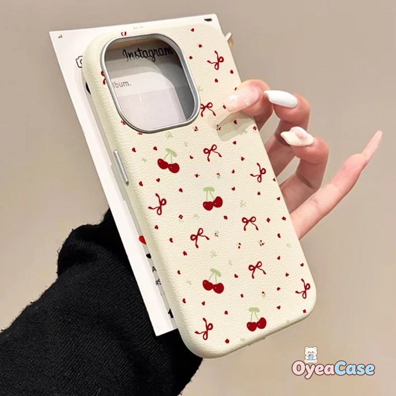 Cherry Bow รูปแบบหนังสําหรับ Vivo Y6 Y6T Y60 Y60M Y51 Y500i Y3D Pro Y21 Y11D Y05 T5X V25 V25E Pro V2