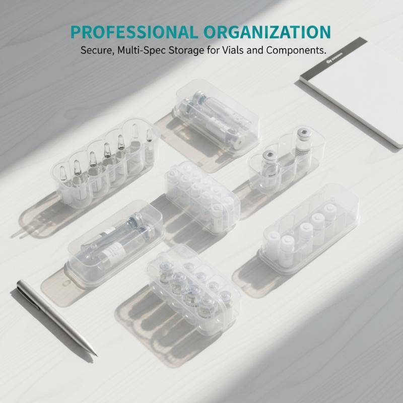 TrillionCatalpa 4/10 ชิ้น Staable พลาสติก Microtube กล่องเก็บ 3ML 2/4/6/24-Slot Vial Storage Case Cl