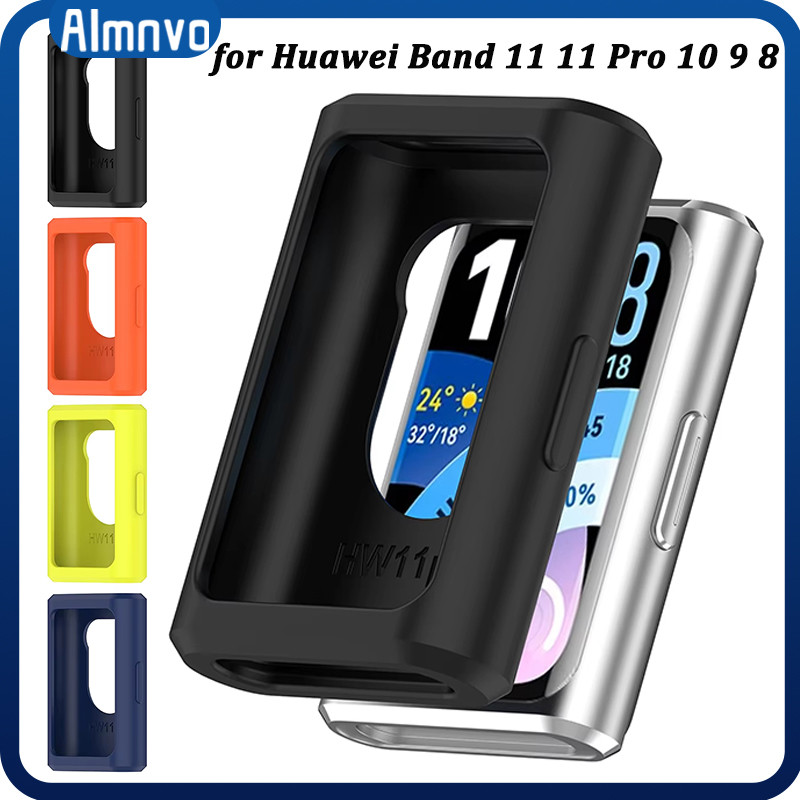กรณีซิลิโคนอ่อนร่องสำหรับ for Huawei Band 11 11 Pro ป้องกันยางป้องกันหน้าจอ Gores สำหรับ for Huawei Band 8 9 10 NFC