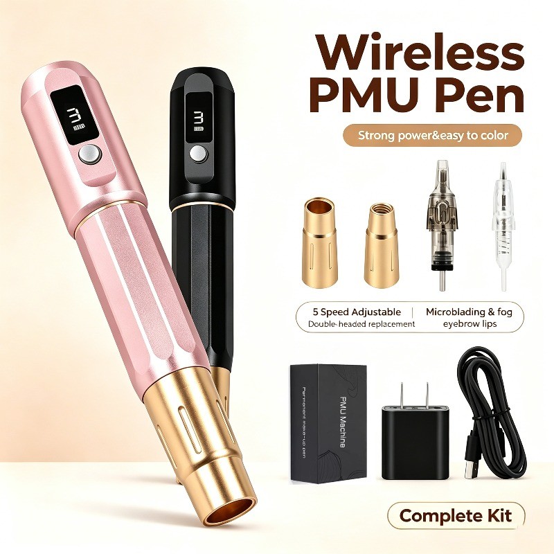 มีจําหน่ายWireless หมุนเครื่องสักชุด D60 PMU ปากกา Professional มัลติฟังก์ชั่นแต่งหน้าถาวร Microblading คิ้วริมฝีปากอุปกรณ์เครื่องมือ
