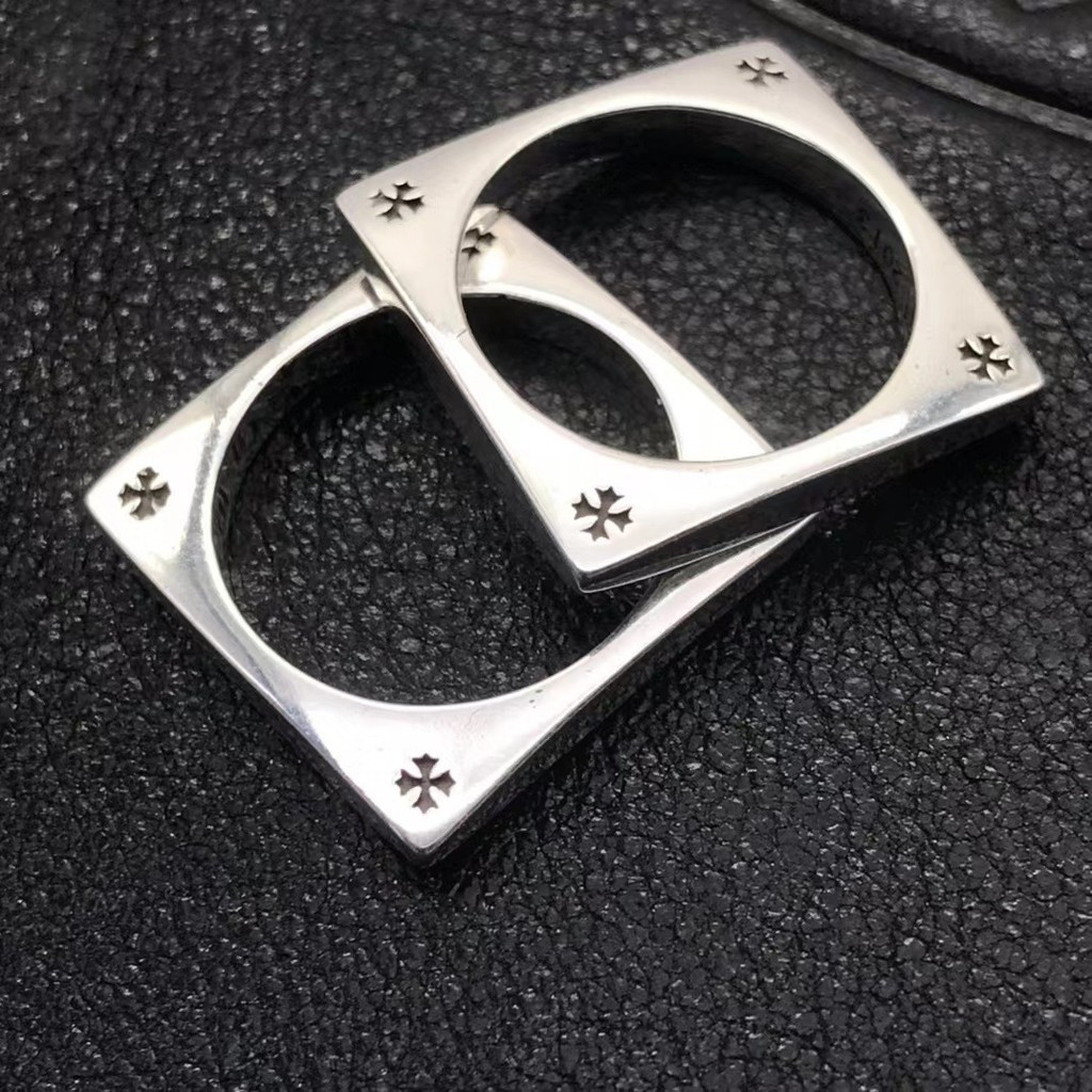 C.H Silver Plated Distressed Retro Hip Hop Index Finger Ring Ring Ring