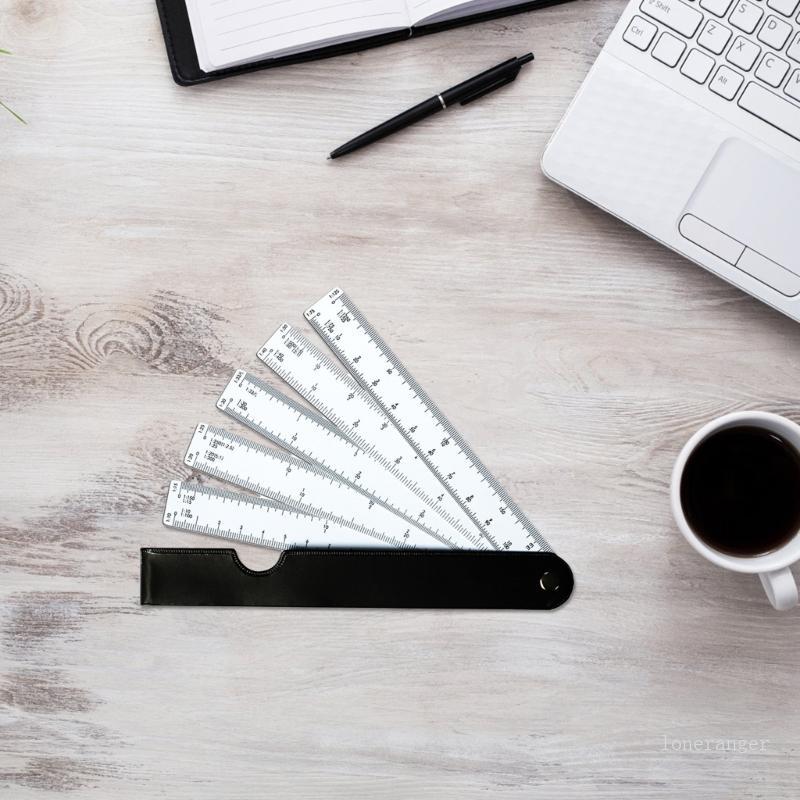 Lofree Professional Fan-Style Scale ไม้บรรทัด 19 ซม. 7 ขนาด 5 นิ้วไม้บรรทัด Engineer Scale