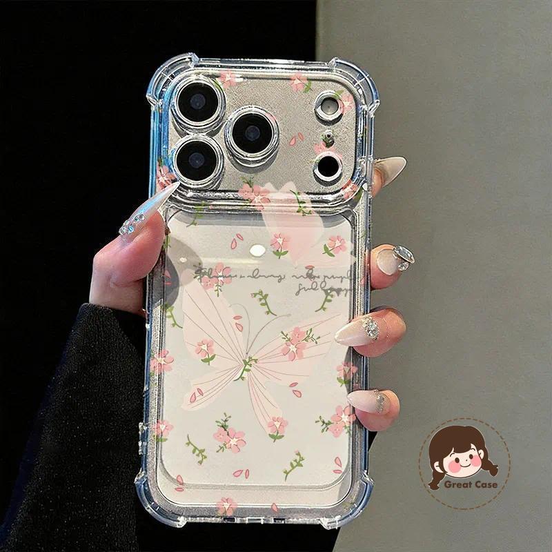 การ์ตูนดอกไม้Clearสี่มุมเคสโทรศัพท์สําหรับVivo Y21 Y12A Y12 Y11 Y11S Y05 Y04 Y03 Y03T Y02S Y02T Y02A