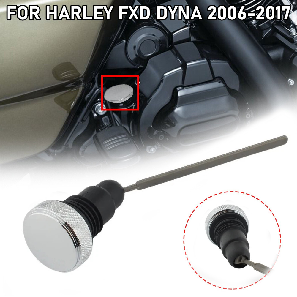 สําหรับ Harley FXD Dyna 2006-2017 Peaked Oil Dipstick อลูมิเนียม Chrome