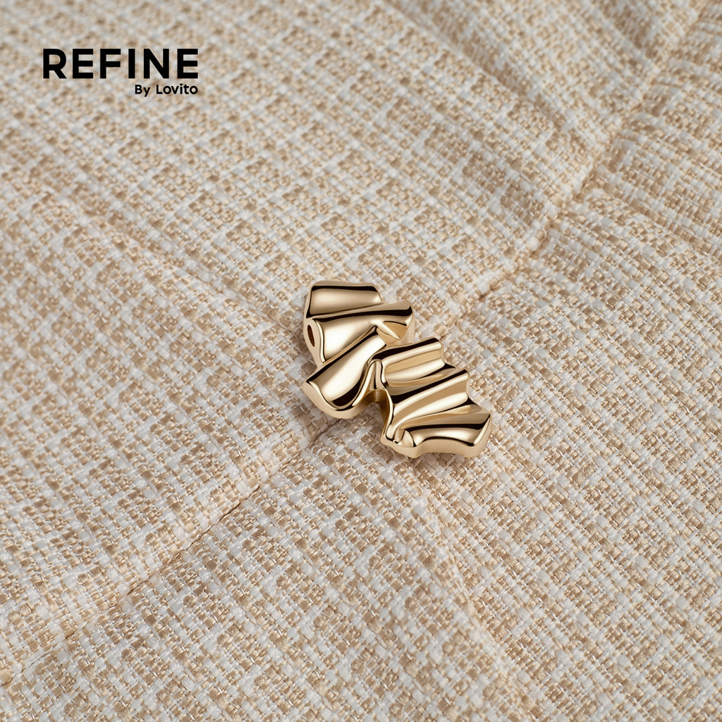 (Refine by Lovito) เดรสทำงาน ผ้าทวีด ดักซับเหงื่อ ต่อผ้า พลีท ลายโลหะ เดรสผู้หญิง ฤดูใบไม้ผลิ-ฤดูร้อน DRR42P1D011 — صورة 2