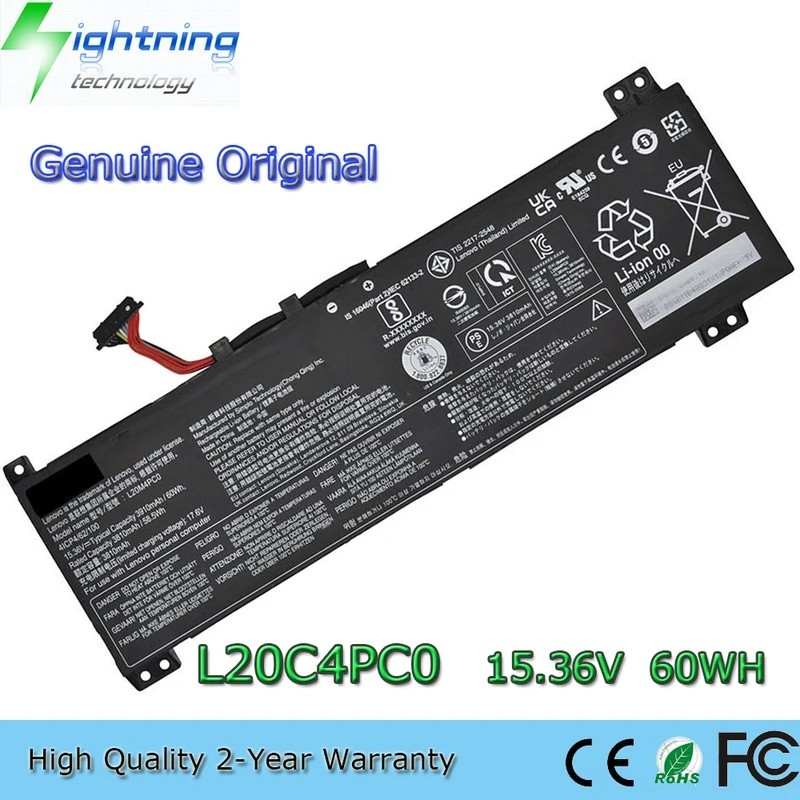 ยี่ห้อใหม่ L20C4PC0 15.36V 60Wh แบตเตอรี่แล็ปท็อปสําหรับ Lenovo Legion 5-15ITH6H 5-15ACH6A L20M4PC0 