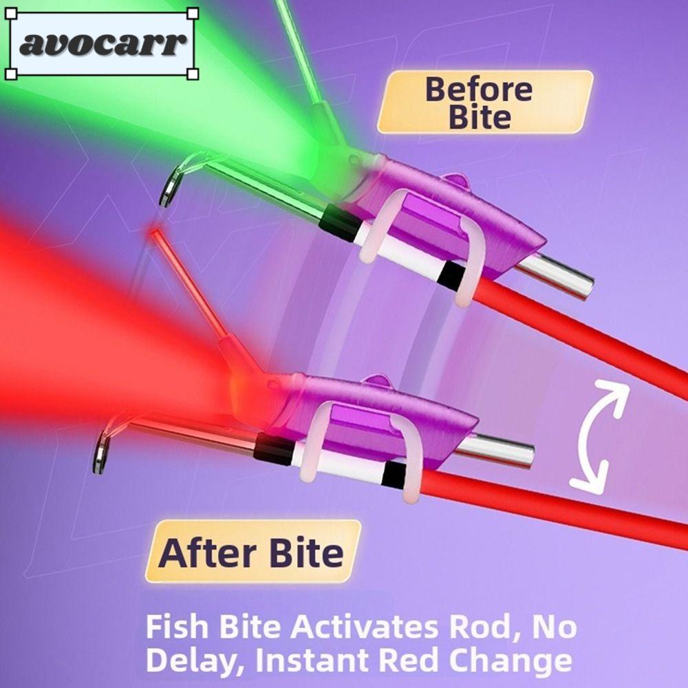 AVOCAR Fishing Pole Bite Alarm, ไฟ LED Alert Light Angling LED Alert Light, 2026 Bite Alarm Fishing 