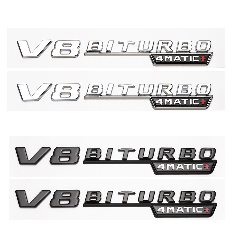 เหมาะสําหรับ Mercedes Benz Body V8BITURBO4MATIC ป้ายด้านข้าง 6.3 AMG ดัดแปลงป้ายขับเคลื่อนสี่ล้อ