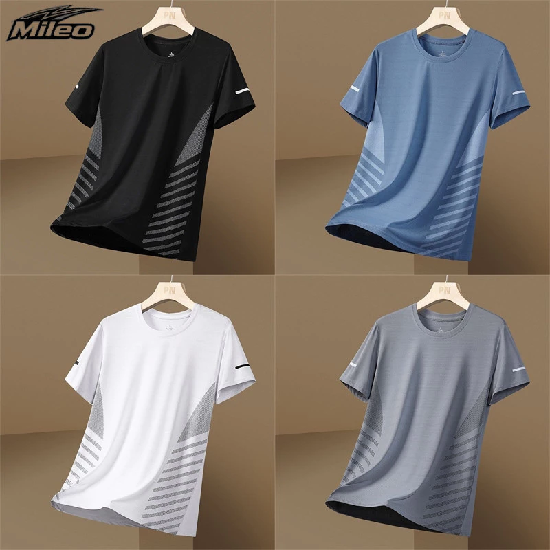 เสื้อยืดชาย M-5XL ระบายอากาศดี-แห้งไว สไตล์เกาหลี ทรงหลวม สำหรับวิ่งและออกกำลังกาย