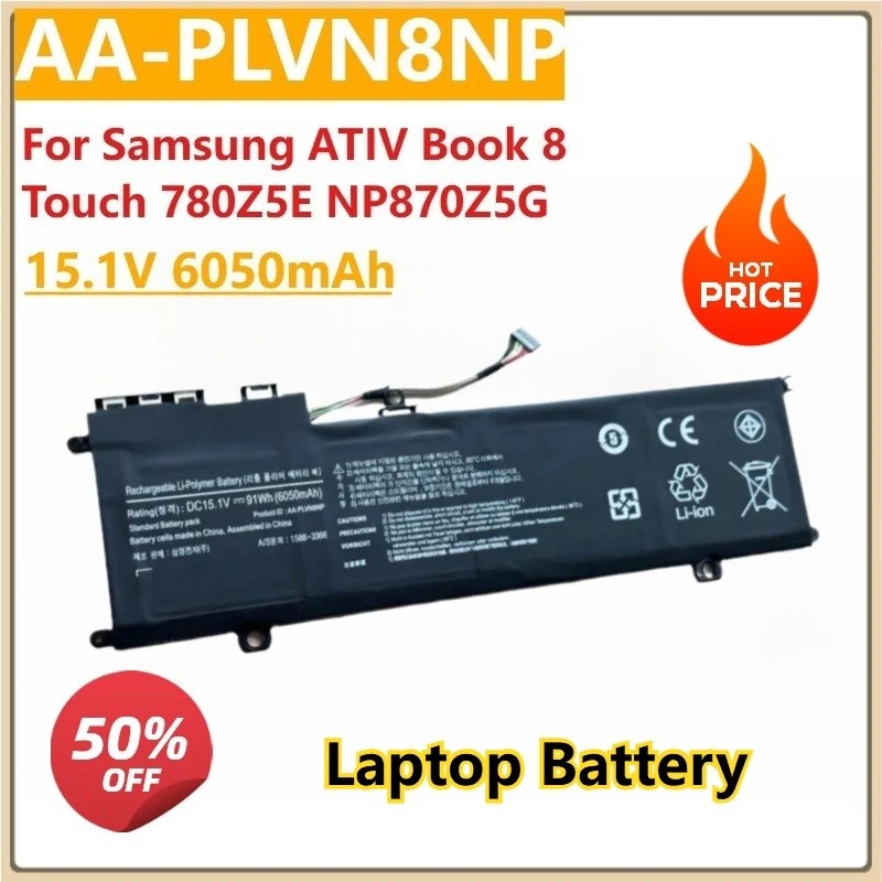AA-PLVN8NP 15.1V 6050mAh แบตเตอรี่แล็ปท็อปสําหรับ Samsung ATIV Book 8 Touch 780Z5E NP870Z5G 870Z5E N