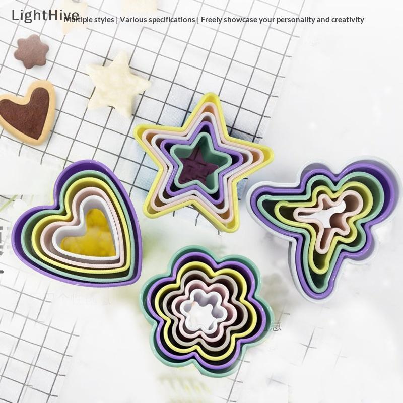 [LightHive] เครื่องตัดคุกกี้คัพเค้ก 1 ชุดแม่พิมพ์เค้กพลาสติกหลายรูปทรงสําหรับการอบ DIY และการทําคุกกี้ (TH)