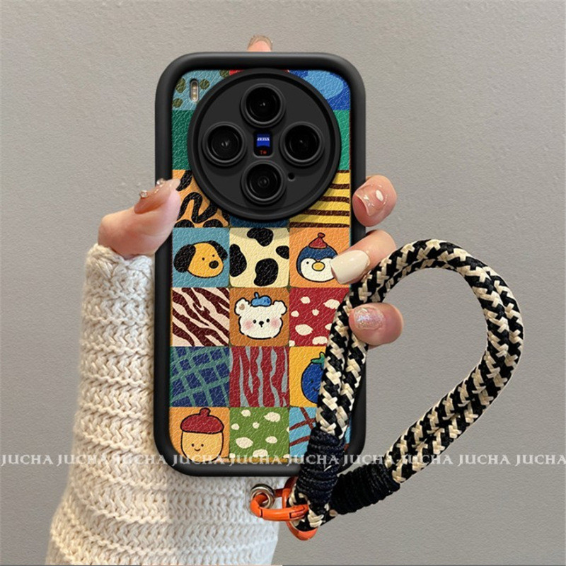 สําหรับ VIVO X300 Pro X200 Artistic Sense ซิลิโคนกันกระแทกโทรศัพท์มือถือเคสโทรศัพท์ Niche Lanyard