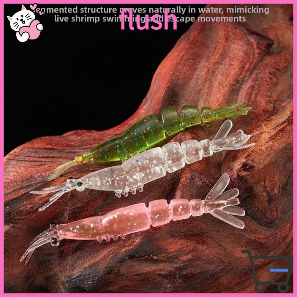 FLUSH 20ชิ้นแพ็คเหยื่อตกปลาเทียม,20ชิ้นแพ็ค4.5เซนติเมตร5.5เซนติเมตรขนาดซิลิโคนอ่อนนุ่มกุ้งเหยื่อ,วัสดุซิลิโคนนุ่มร่างกายออกแบบส่องสว่างตามินิหนอนนุ่มตกปลาฤ