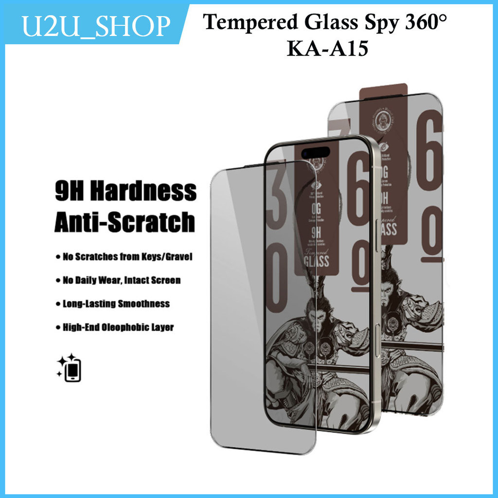 KA-A15 กระจกนิรภัย Spy 9H 360° Monkey King สําหรับ Iphone X Xr Xs Xs Max 11 11 Pro 11 Pro Max 12 12 