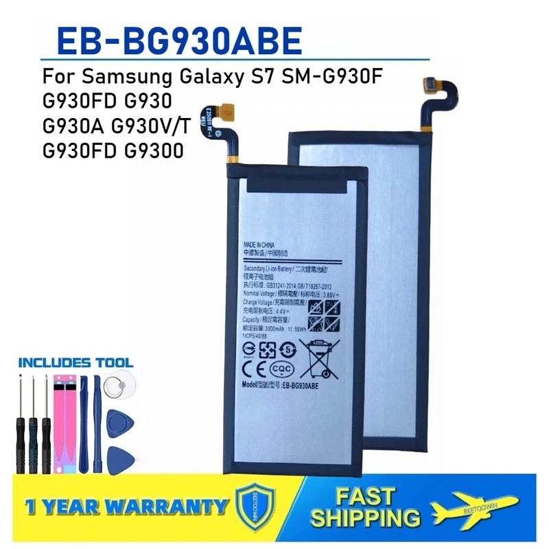 SAMSUNG สําหรับSamsung Galaxy S7 SM-G930F G930FD G930 G930A G930V/T G930FD G9300 EB-BG930ABE 3000MAh
