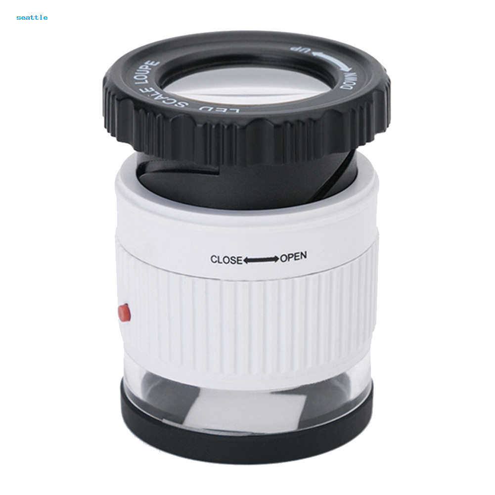 30X เลนส์แว่นขยายทรงกระบอกแว่นขยายเครื่องประดับ Loupe พร้อมไฟ LED