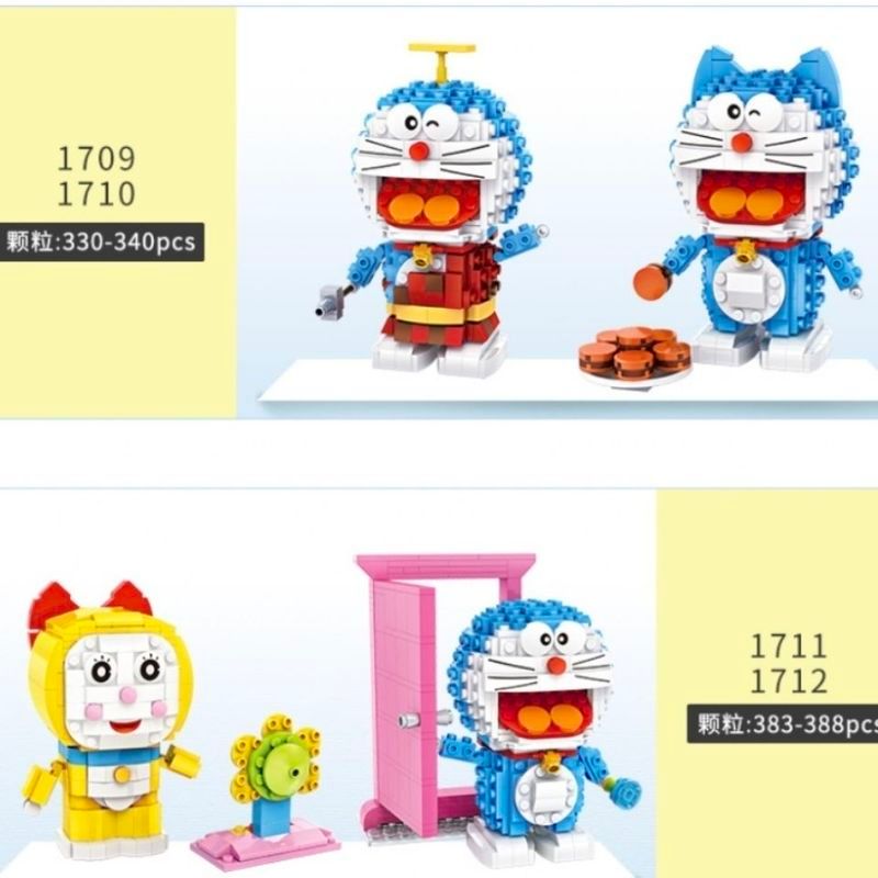LOZ Lizhi Doraemon Before History, Dorayaki, Any Door, Doraemon Doraemon 1709-1712 Building Blocks