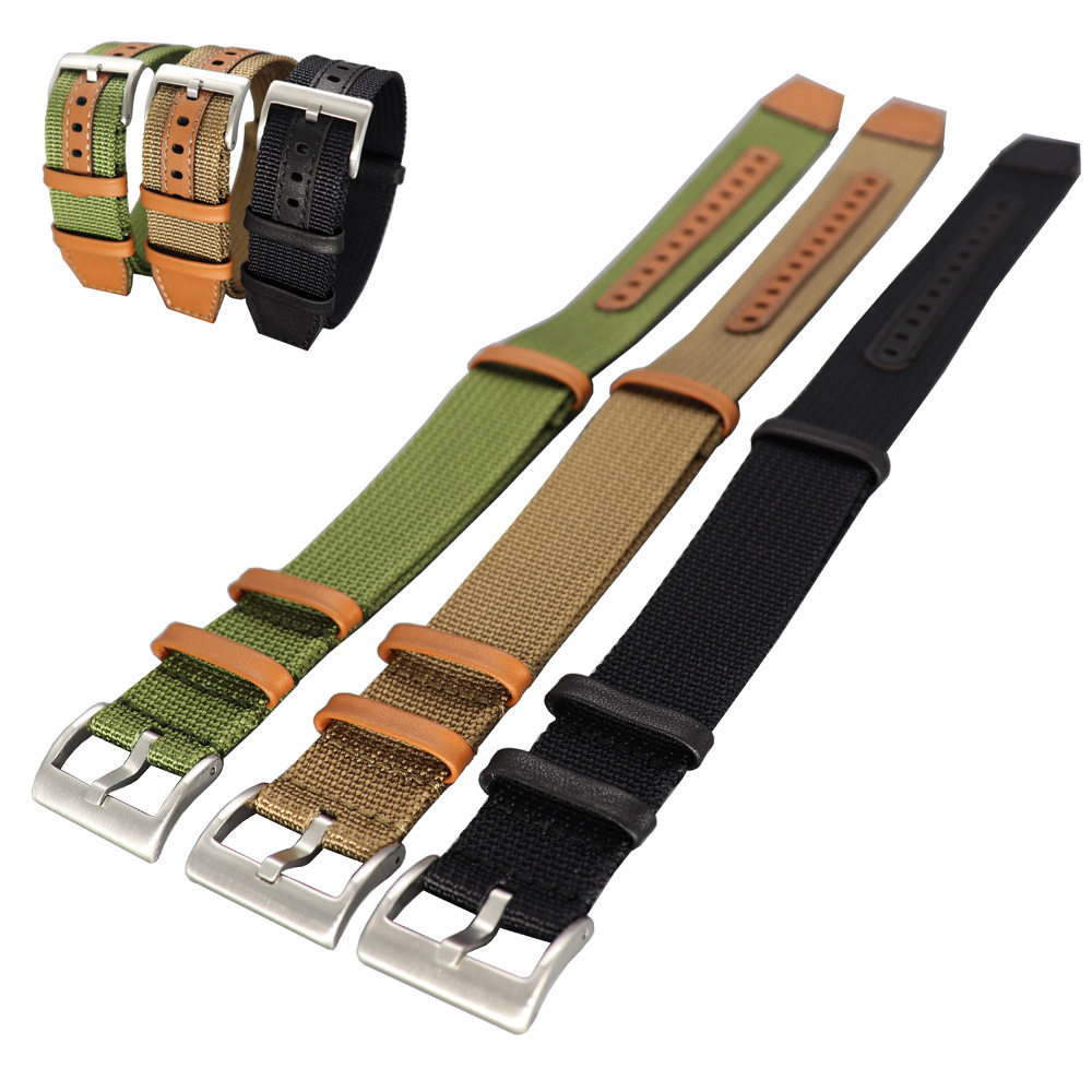 สายนาฬิกาไนลอน NATO เหมาะสําหรับ Hamilton Khaki Wild Vintage Watch สายหนังสีดํา 20 22MM