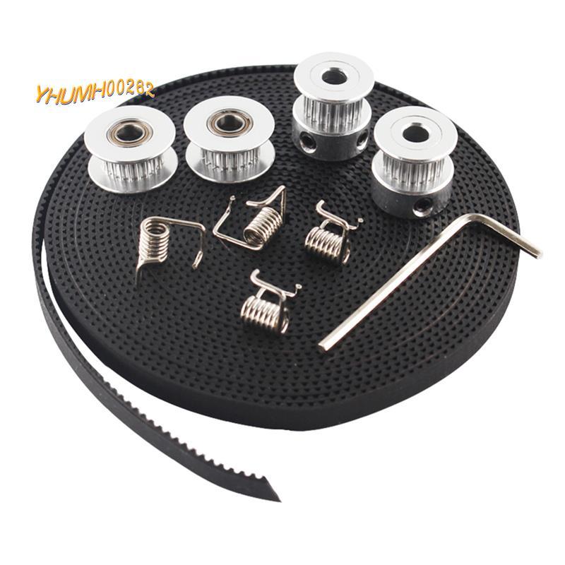 [Bestseller Y2Y]2X Pulley 20 ฟัน Bore 5 มม. + 6 มม. Timing Belt & 2X Idler 4X Tensioner สําหรับเครื่