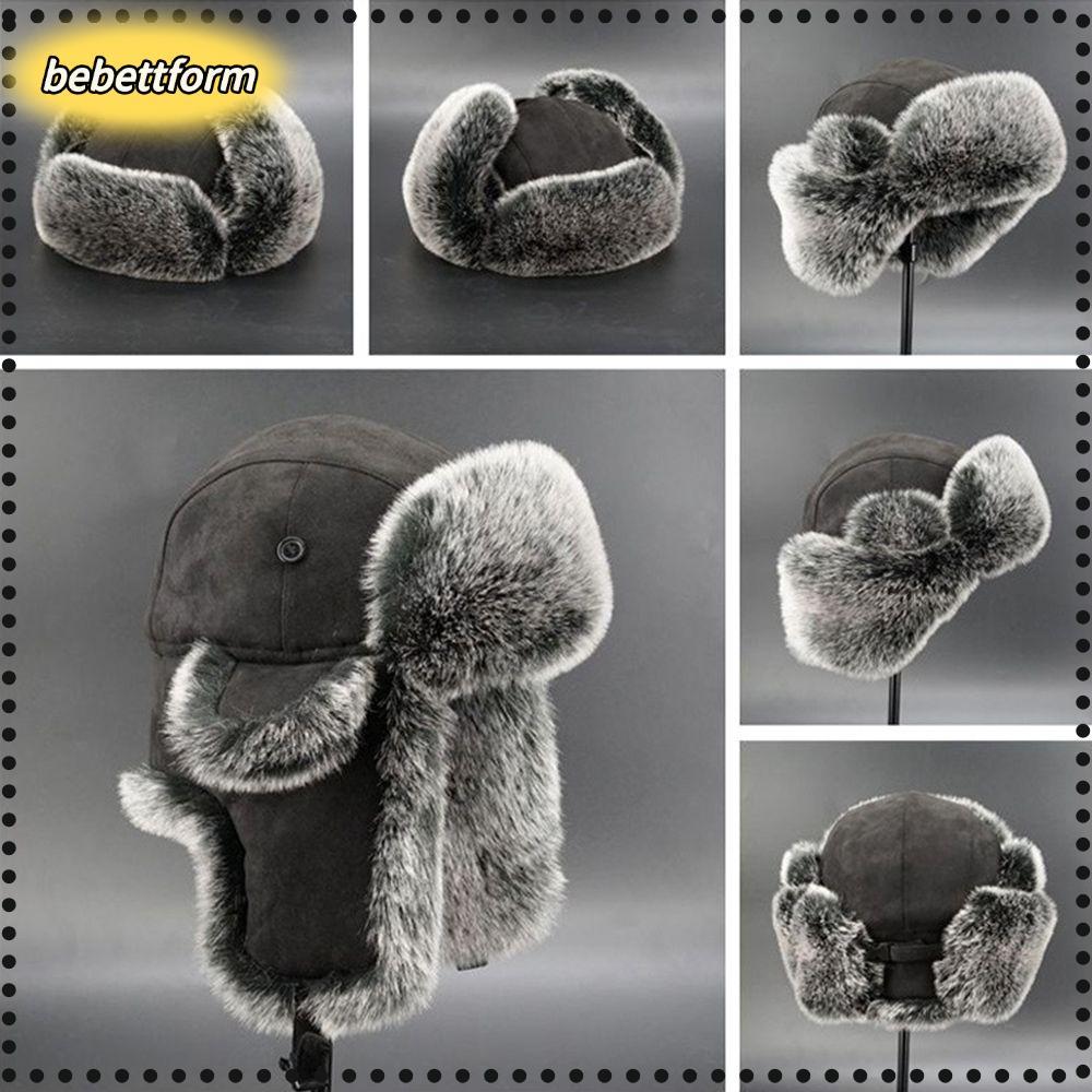 BEBETTKISS Faux Fur Earflap ผู้หญิงผู้ชายหมวกสกี Ushanka Bomber Hats