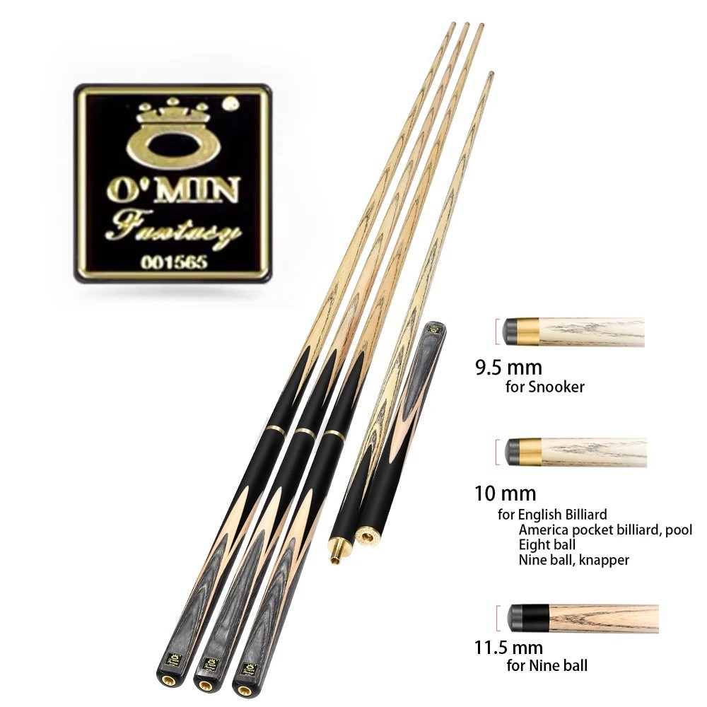UIL0 Omin แฟนตาซี 3/4 Handmade Snooker Cue ทองเหลือง Ash ไม้สระว่ายน้ําเกมสนุ๊กเกอร์ Cue Ebony Omin 