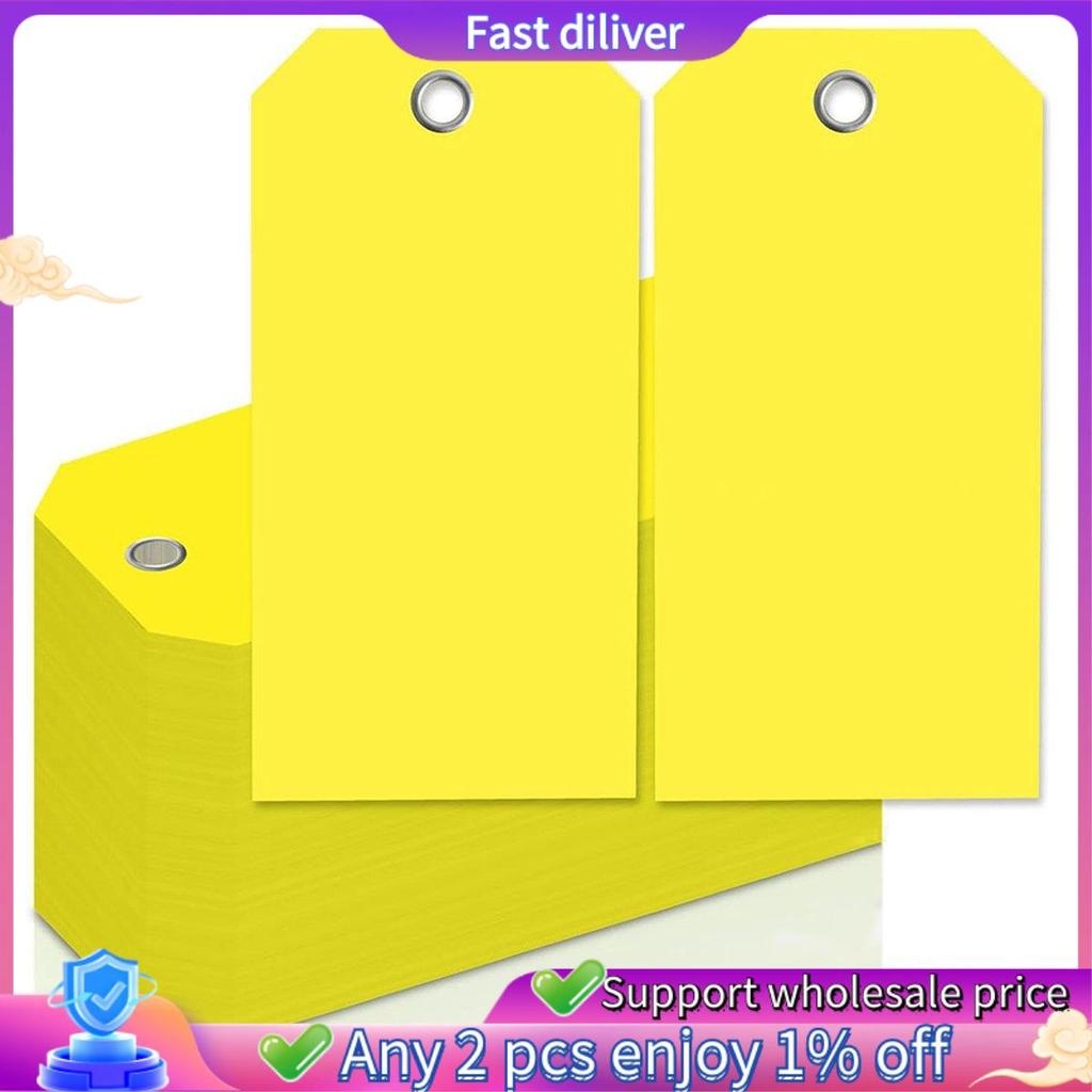 4 3/4In X 2 3/8In Neon Shipping Tags เปล่า Heavy Duty Hang Tags พร้อมเสริม Holes Writable กระเป๋าเดิ