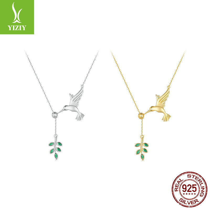 เครื่องประดับเงินสุดหรู สร้อยคอเงินแท้ 925 ลายฮัมมิ่งเบิร์ด สร้อยคอแฟชั่นยอดนิยม รุ่น SCN217