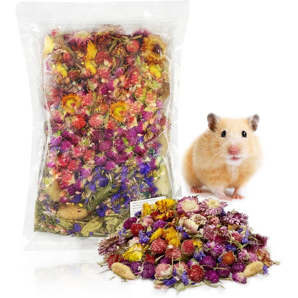 200G หนูแฮมสเตอร์ผ้าปูที่นอน,ดอกไม้ธรรมชาติและสมุนไพรกลิ่นควบคุม Dwarf Hamster ผ้าปูที่นอน Gerbil Ro