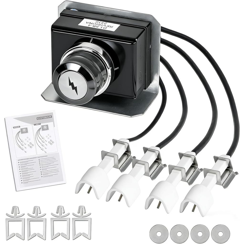 KEESHA 7628 7629 Grill Igniter Kit สําหรับ Weber Genesis 300 Series E-310/320/330 แก๊สย่างด้านหน้า-Control (2011-2016), ใช้งานร่วมกับ Weber อะไหล่ 1836-13 7629 8